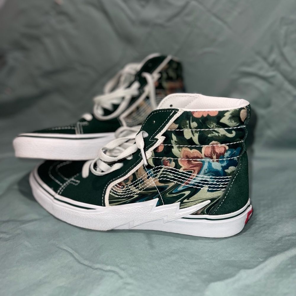 Vans SK-8 HI BOLT Green Floral Sneakers